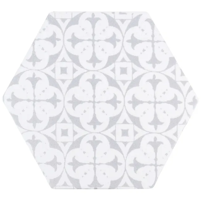 Souk Patchwork Hexagon Grey Patterned Matt Wall and Floor Tiles