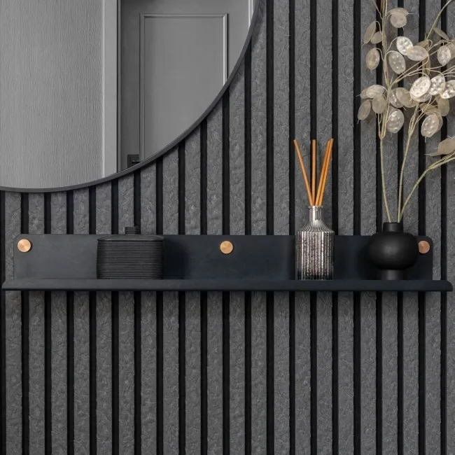 Trepanel Customise® Black Shelf 759mm inc Brass Screws