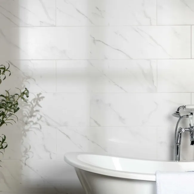Ambience White Matt Marble Effect Wall Tiles