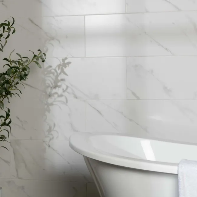 Ambience White Matt Marble Effect Wall Tiles