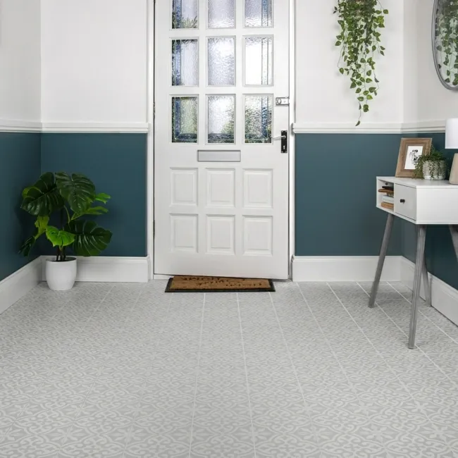 Arabesque Jewel Grey Matt Patterned Wall and Floor Tiles