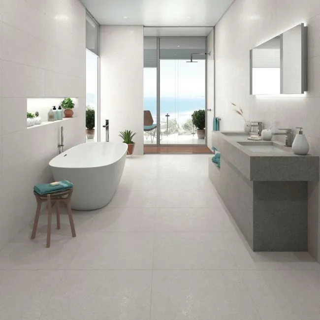 Troverta Ash Grey Matt Stone Effect 600x600 Wall And Floor Tiles