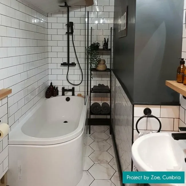 Voronoi White Marble Effect Hexagon Tiles