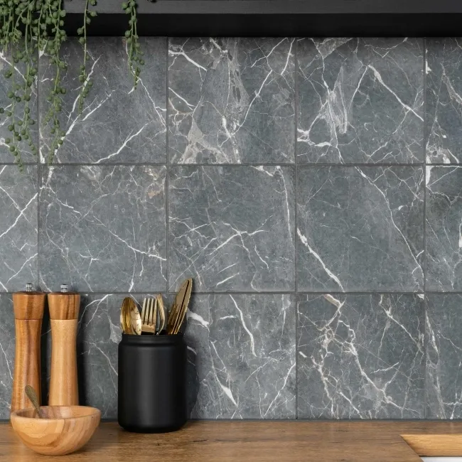 Camden Black Marble Effect Wall and Floor Tiles