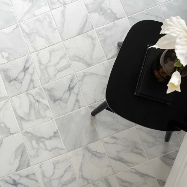 Camden White Marble Effect Wall and Floor Tiles