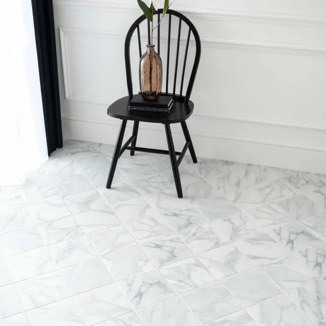 Camden White Marble Effect Wall and Floor Tiles