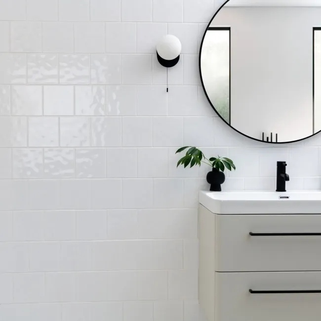 Devine Bumpy Gloss White Wall Tiles