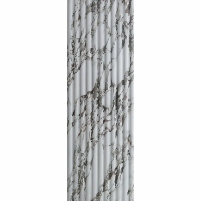 Indulgence White Calacatta Viola Marble Effect Fluted Decor Wall Tiles