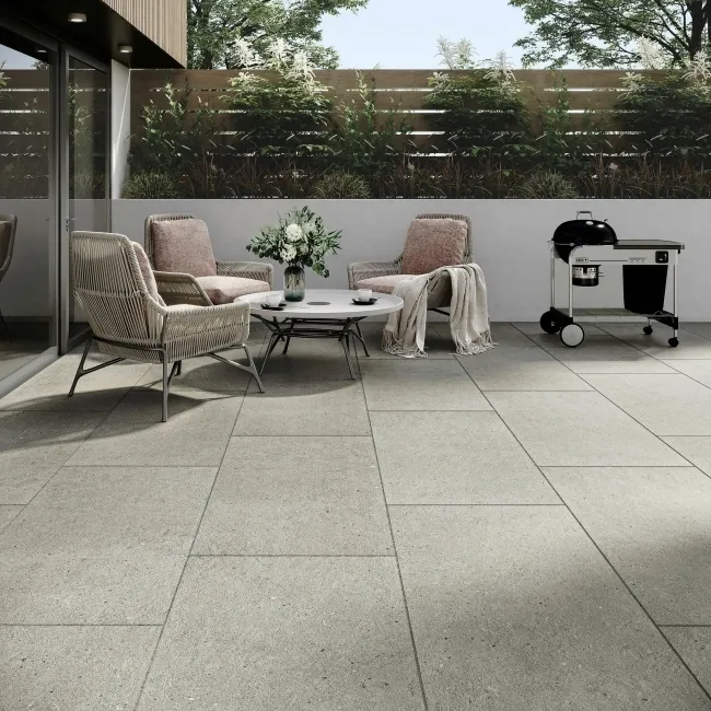 Formation Grey Stone Effect 20mm Porcelain Paving Slabs 1200x600