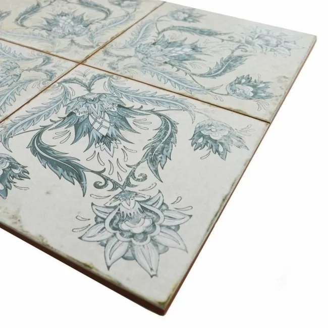 Helix Indigo Blue Matt Patterned Wall and Floor Tiles