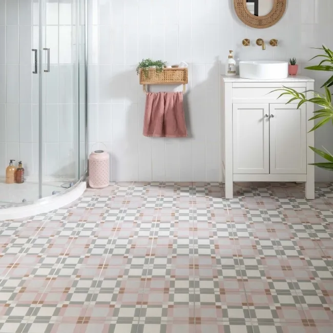 Kandi Bubblegum Pink Porcelain Patterned Wall and Floor Tiles