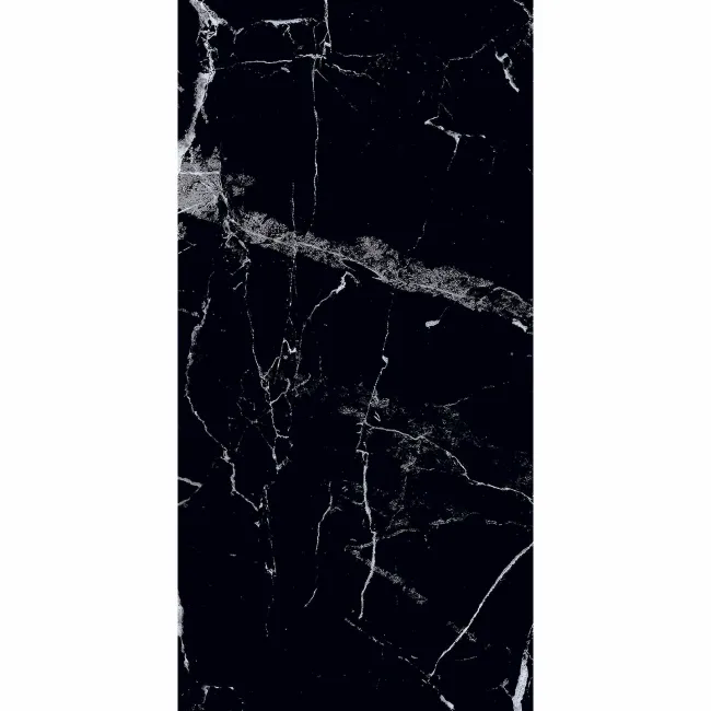 Marquina Black Polished Marble Effect 60x30 Wall and Floor Tiles