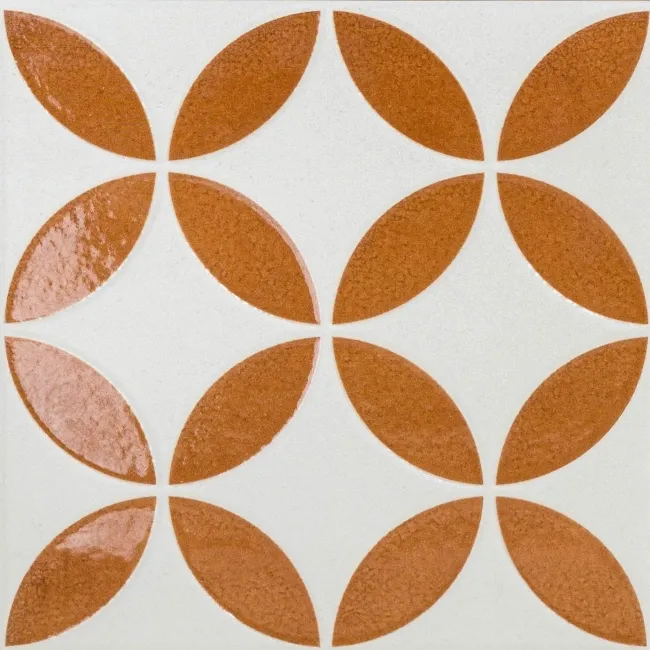 Westminster White and Orange Matt Patterned Wall and Floor Tiles