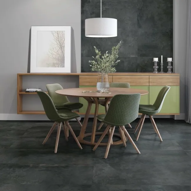 Foil Smoke Dark Grey Large Metallic Stone Effect 1200x600 Tiles