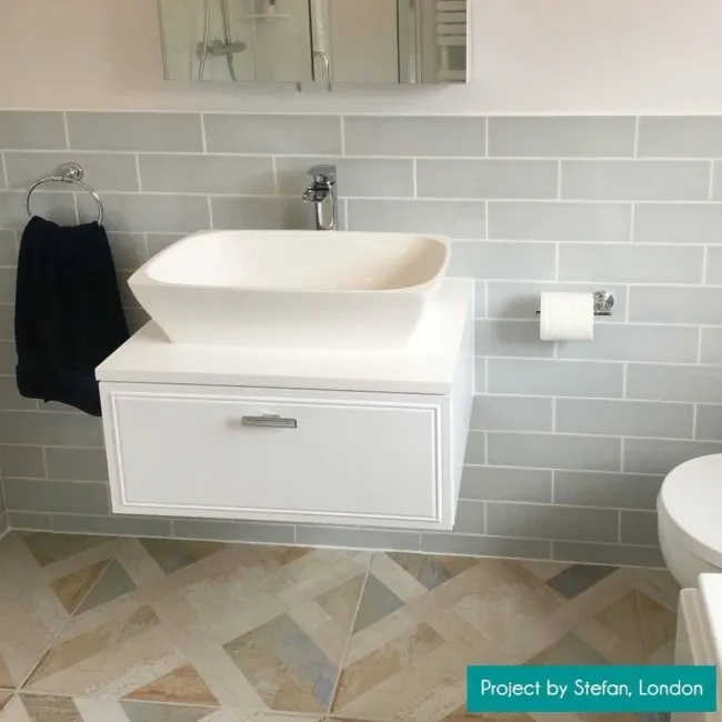 Aquarelle Mint Blue Gloss Brick Effect Wall Tiles