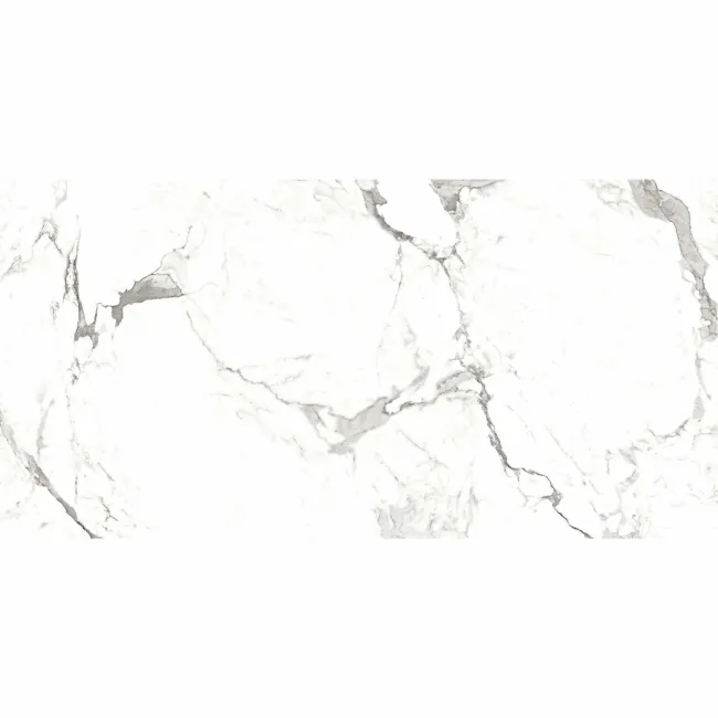 Modern Statuario Polished Marble Effect 600x300 Tiles