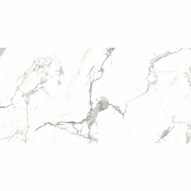 Modern Statuario Polished Marble Effect 600x300 Tiles