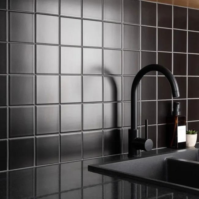 MonoEdge Black Matt Ceramic Wall Tiles 100x100