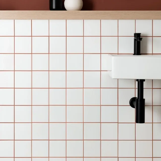 MonoEdge White Matt Ceramic Wall Tiles 100x100