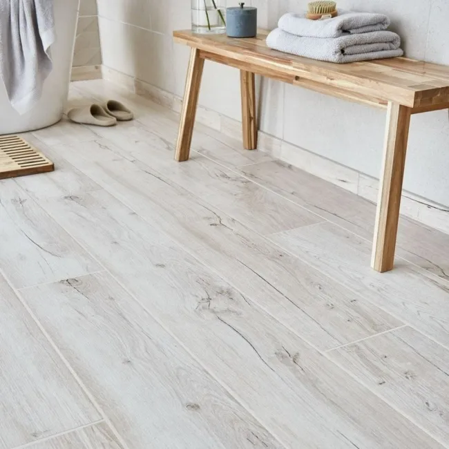 Muniellos Light Oak Wood Effect Porcelain Floor Tiles