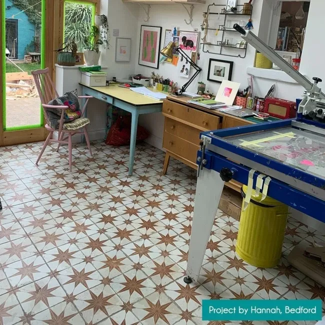 Scintilla Paprika Orange Star Pattern Tiles