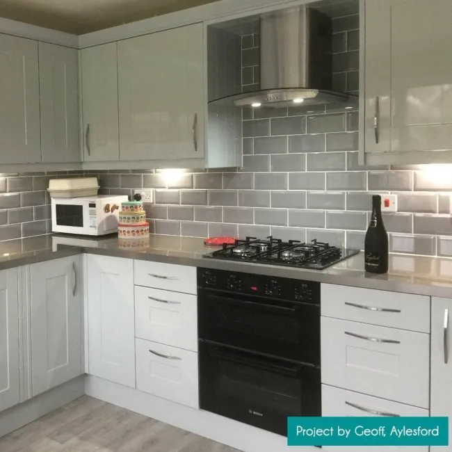 Jubilee Ceramic Grey Gloss Metro Wall Tiles