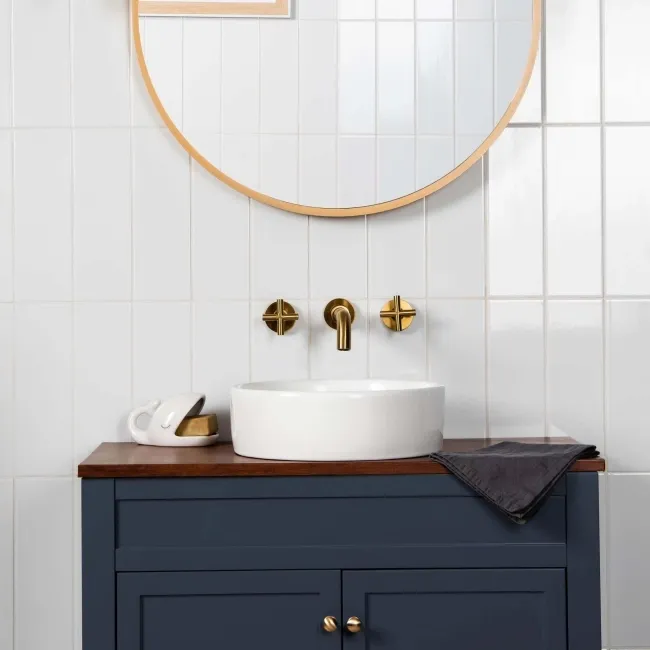 Rhian White Gloss Brick Ceramic Wall Tiles