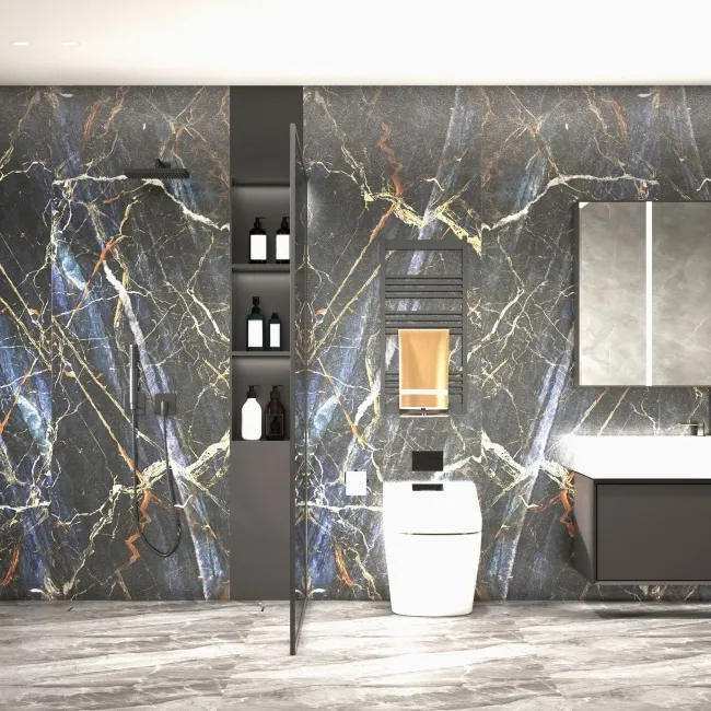 Trepanel Aqua Luxe® Blue Dramatic Marble Effect Embossed Gloss SPC XXL Wall Panel