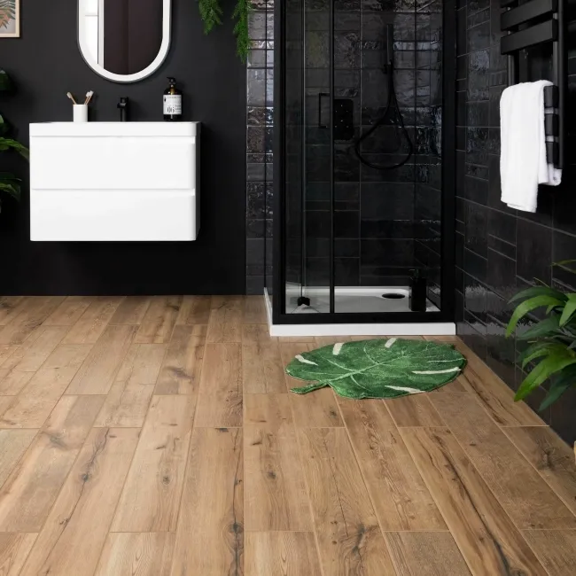 Oakdale Warm Oak Wood Effect Porcelain Floor Tiles