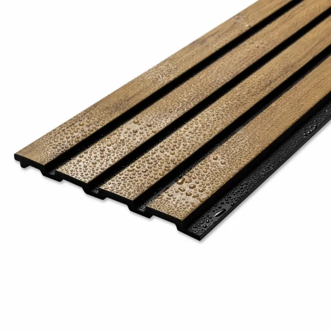 Trepanel Aqua 3D® Waterproof Smoked Oak Brown Wood Effect Slat Panels 3 Pack (Covers 1.39 SQM)