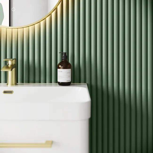 Trepanel Aqua 3D® Waterproof Green Fluted Wall Panel 3 Pack (Covers 1.80 SQM)