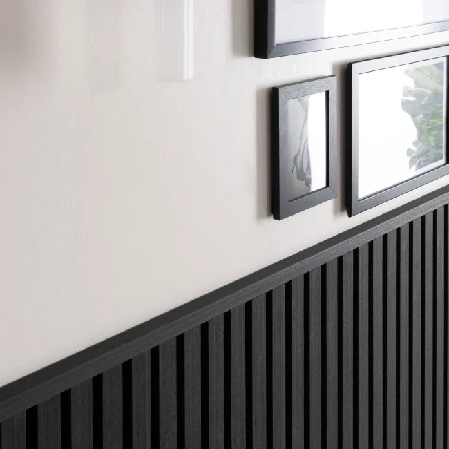 Trepanel® Black Wood Acoustic Panel Top Trim