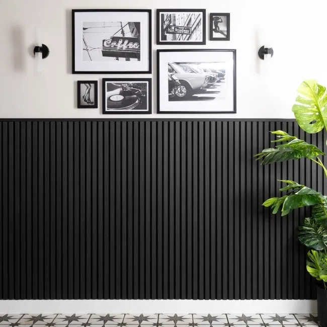 Trepanel® Black Wood Acoustic Panel Top Trim