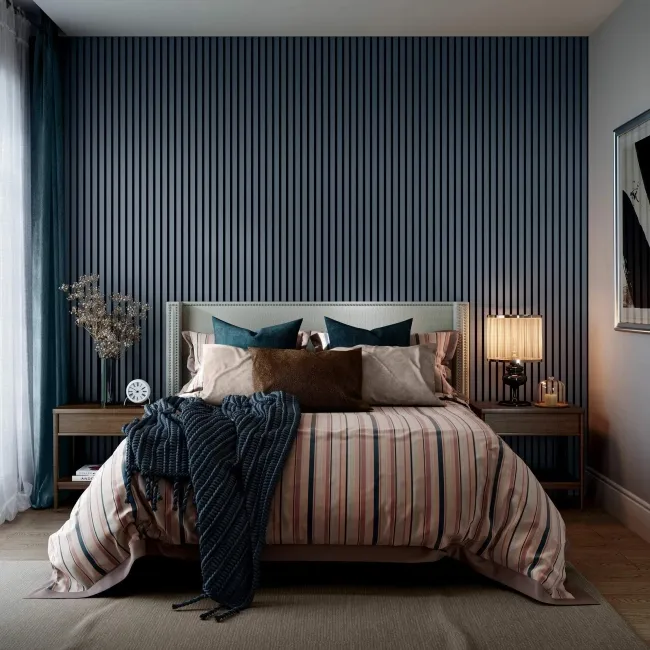 Trepanel Design® Double Denim Blue Acoustic Wall Panels