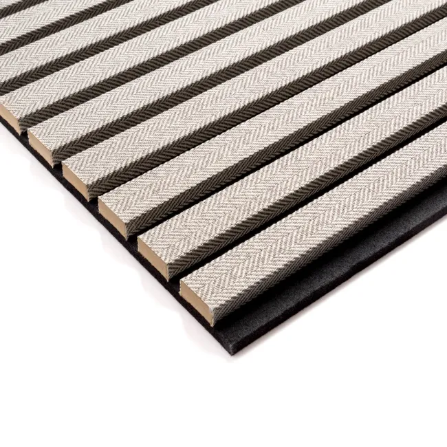 Trepanel® Texture Beige Herringbone Acoustic Wood & Felt Slat Panels