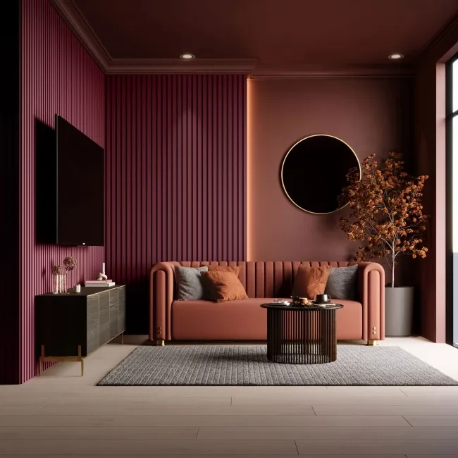 Trepanel® Windsor Wine Red Matt Acoustic Wall Panels