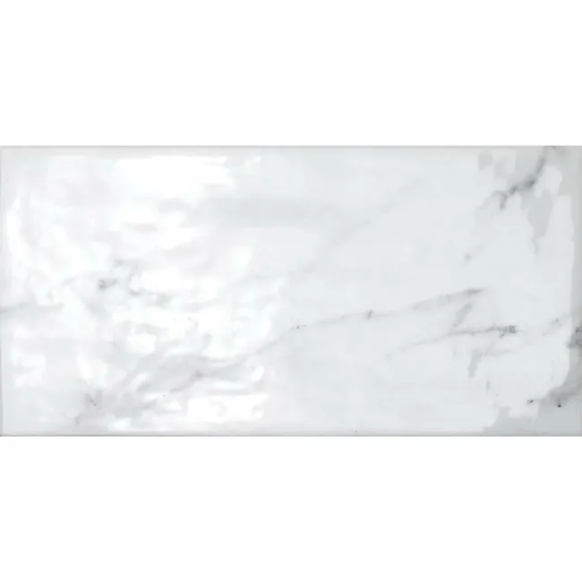 Vena Biana White Mini Bumpy Gloss Marble Effect Metro Wall Tiles