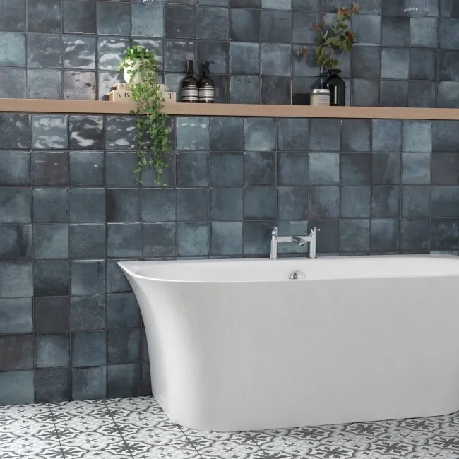 Veneto Blue Gloss Rustic Bumpy Wall Tiles