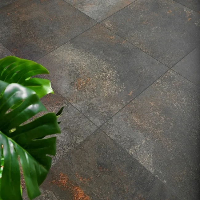 Yuri® Basalt Dark Grey 90% Recycled Stone Effect Floor Tiles