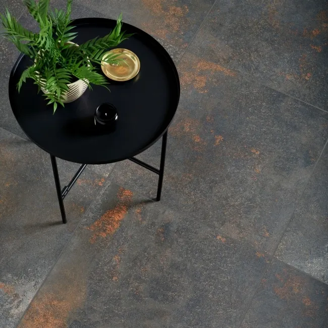 Yuri® Basalt Dark Grey 90% Recycled Stone Effect Floor Tiles