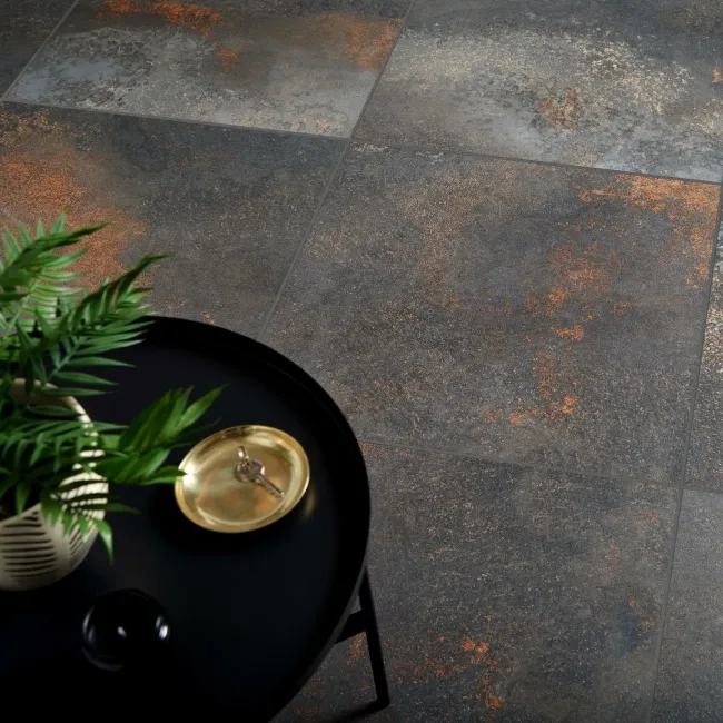 Yuri® Basalt Dark Grey 90% Recycled Stone Effect Floor Tiles