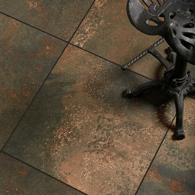 Yuri® Rust 90% Recycled Copper Matt Stone Effect 583x583 Tiles