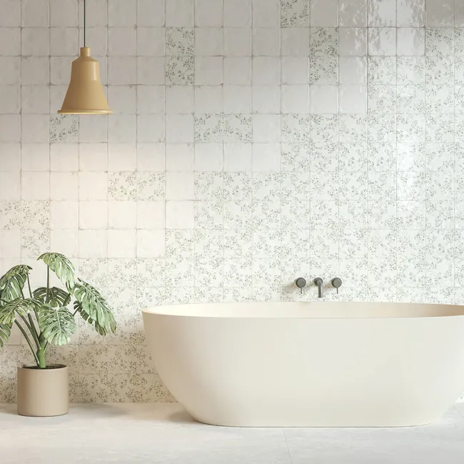 Lucy Bloom Gloss Multicolour Patterned Porcelain Wall Tiles