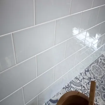 Aquarelle Gloss Mint Blue Brick Wall Tiles 200x100