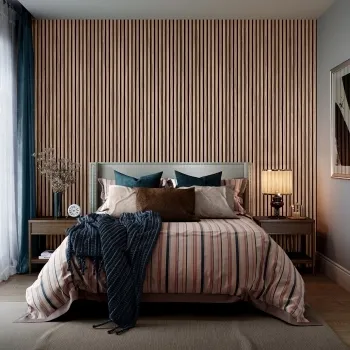 Autumn Bedroom Acoustic Feature Wall Panel Kit with Adhesive & Mirror(Covers 8.64 SQM)