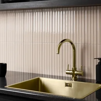 Ribbon Bone Ivory Ridged Effect Ceramic Gloss Wall Tiles