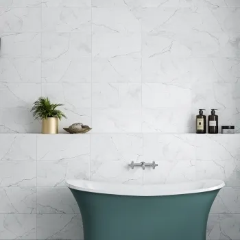 Clovelly White Carrara Marble Effect Matt Wall Tiles