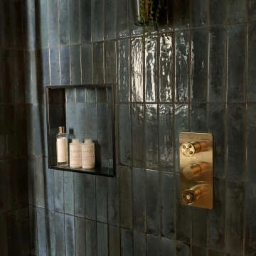Hope Blue Gloss Brick Effect Wall Tiles