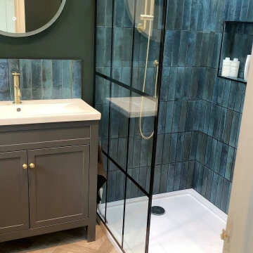 Hope Blue Gloss Brick Effect Wall Tiles