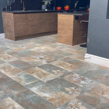 Burnished Multicolour Brown Slate Effect Wall and Floor Tiles